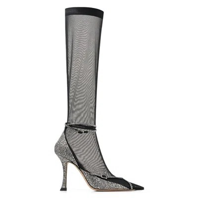 Jimmy Choo X Mugler Hoisery Mesh Pumps In Black