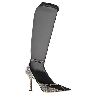 Jimmy Choo X Mugler Hoisery Mesh Pumps In Black