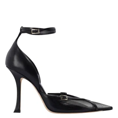 Jimmy Choo X Mugler Leather And Mesh Pumps In Black