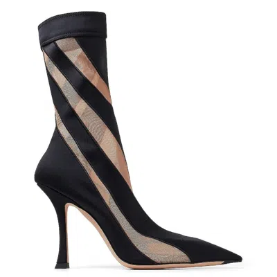 Jimmy Choo X Mugler Spiral Sock Ankle Boots In Black