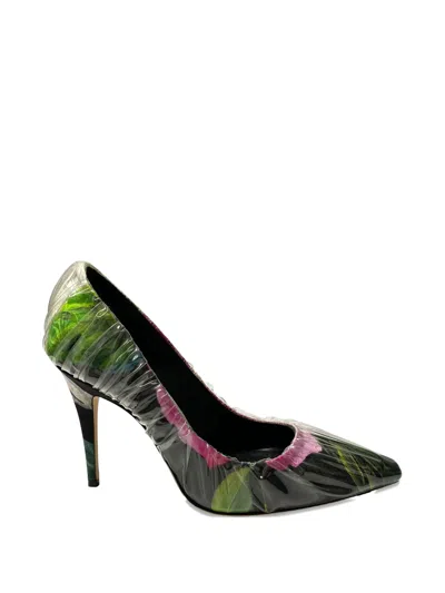 Pre-owned Jimmy Choo X Off White Anne Floral Print Pumps In Green
