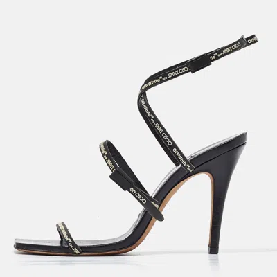 Pre-owned Jimmy Choo X Off-white Black Leather Jane Sandals Size 36