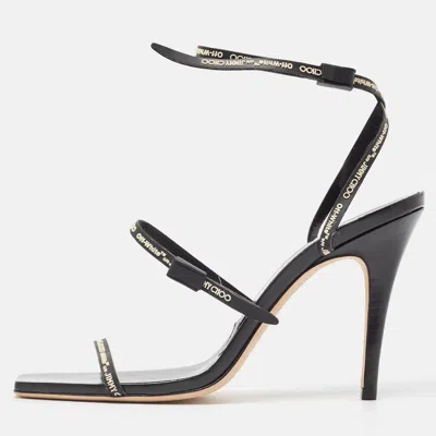 Pre-owned Jimmy Choo X Off-white Black Leather Jane Sandals Size 39