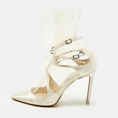 Jimmy Choo X Off White Transparent/white Pvc And Satin Claire Pumps