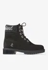 Jimmy Choo X Timberland Crystal Utility Boots In Black
