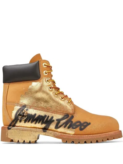 Jimmy Choo X Timberland 6 Inch Graffiti Boots In Brown