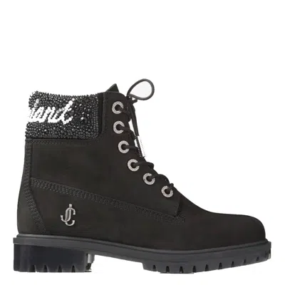 Jimmy Choo X Timberland 6-inch Crystal Cuff Boots In Black
