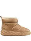 Jimmy Choo 30mm Xan Shearling Snow Boots In Nude