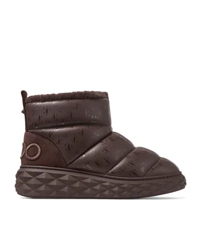 JIMMY CHOO XAN CALFSKIN-SHEARLING SNOW BOOTS