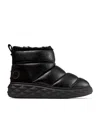 Jimmy Choo Xan Shearling-lined Quilted Logo-embossed Leather Boots In Black
