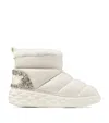 Jimmy Choo 30mm Xan Shearling Snow Boots In White