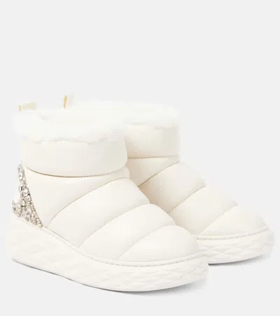Jimmy Choo Xan Shearling-lined Leather Snow Boots In White