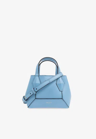 Jimmy Choo Xs Diamond Leather Tote Bag In Blue