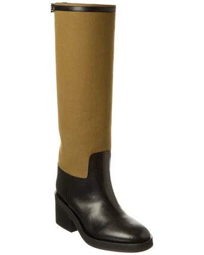 Jimmy Choo Yasmin Leather And Canvas Knee-high Boots In Multi
