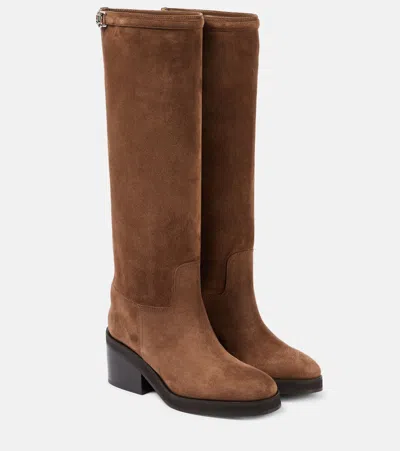 Jimmy Choo Yasmin Suede Knee-high Boots In Brown