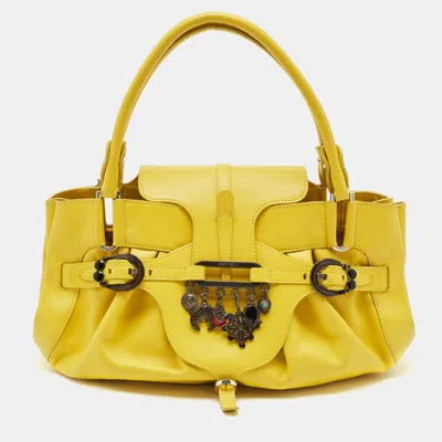 Pre-owned Jimmy Choo Yellow Leather Tulita Charm Shoulder Bag