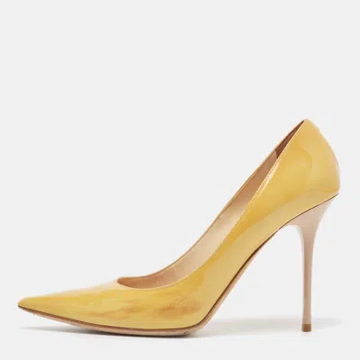 Pre-owned Jimmy Choo Yellow Patent Leather Abel Pumps Size 39