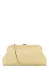 Jimmy Choo Leather Skylar Clutch With Chain Strap In Nude