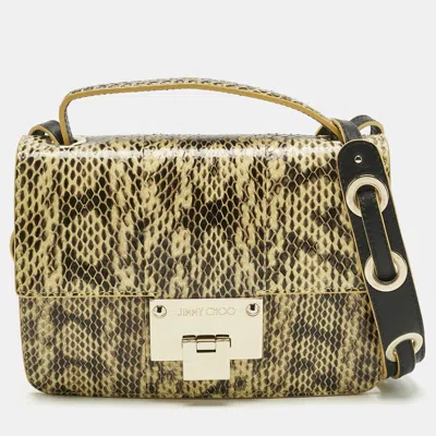 Pre-owned Jimmy Choo Yellow Snakeskin Rebel Crossbody Bag