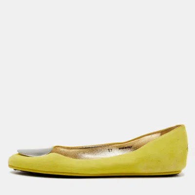 Jimmy Choo Yellow Suede Wray Ballet Flats