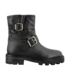 Jimmy Choo Youth Buckle Ankle Boots In Black