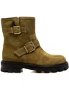 Jimmy Choo Youth Ii Green Leather Boots In Green