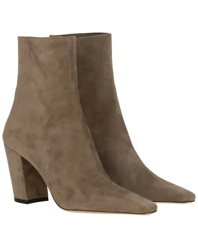 Jimmy Choo Zadie 85 Leather Bootie In Brown