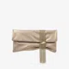 Jimmy Choo Gold-tone Crystal-embellished Foldover Clutch In Gold