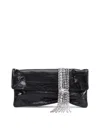 Jimmy Choo Zandra Crystal-embellished Clutch In Metallic Leather