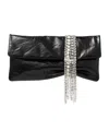 Jimmy Choo Zandra Crystal-embellished Clutch In Metallic Leather In Black