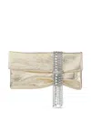 Jimmy Choo Zandra Crystal-embellished Clutch In Metallic Leather In Gold