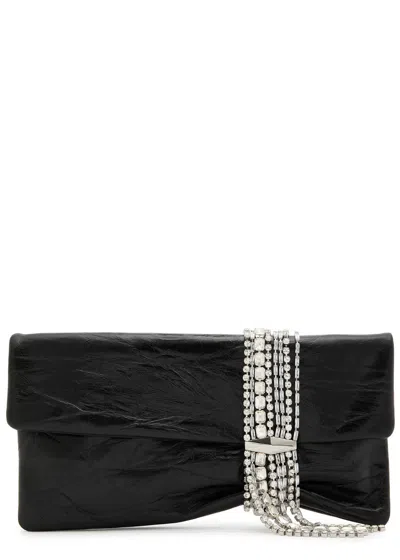JIMMY CHOO JIMMY CHOO ZANDRA CRYSTAL-EMBELLISHED LEATHER CUTCH