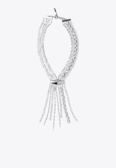 Jimmy Choo Zandra Crystal Necklace In Silver