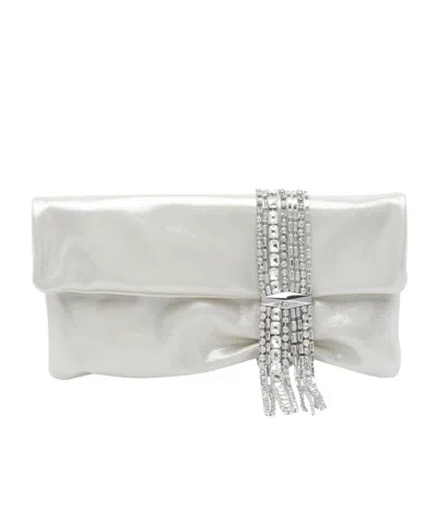 Jimmy Choo Medium Zandra Crystal-embellished Clutch Bag In Neutral