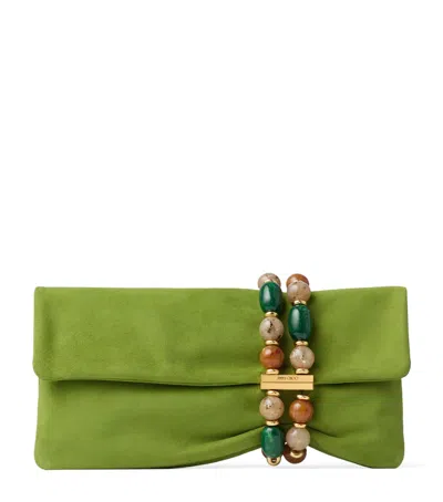 Jimmy Choo Zandra Lambskin Clutch Bag In Orange