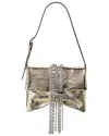 Jimmy Choo Clutch Bag In Metallic Leather With A Vintage Effect In Silver