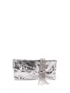 Jimmy Choo Rectangular Clutch Metallic Finish Embellished Strap In Metallic
