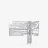 Jimmy Choo Leather-crystal Zandra Clutch Bag In Silver