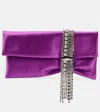 Jimmy Choo Zandra Small Embellished Satin Clutch In Purple