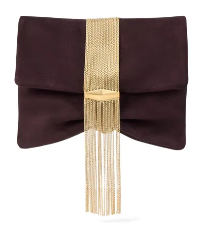 Jimmy Choo Zandra Suede Embellished Shoulder Bag In Burgundy