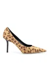 Jimmy Choo Ponyskin Decollete With Leopard Print In Beis