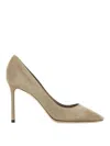 Jimmy Choo Cappuccino Suede Romy 85 Pumps In Neutral
