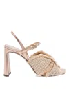 Jimmy Choo Women Annika Leather And Rafia Sandals In Brown