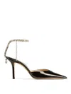 Jimmy Choo Saeda 100 Bbg Pump Glitter Platinum In Negro