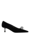 Jimmy Choo Orb 50 Crystal-embellished Velvet Pumps