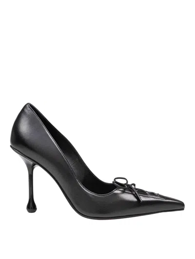 JIMMY CHOO SCARLETT 95 DECOLLETE IN BLACK NAPPA