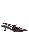 Jimmy Choo Didi 45 Slingback In Brushed Leather In Burgundy