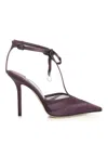 Jimmy Choo Afia Mesh 100 Satin And Ruched Tulle Sandal Sandals Violet In Purple