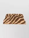 Jimmy Choo Zebra Pattern Calf Hair Rectangular Clutch In White
