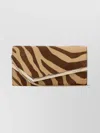 Jimmy Choo Zebra Pattern Envelope Clutch With Chain Strap
